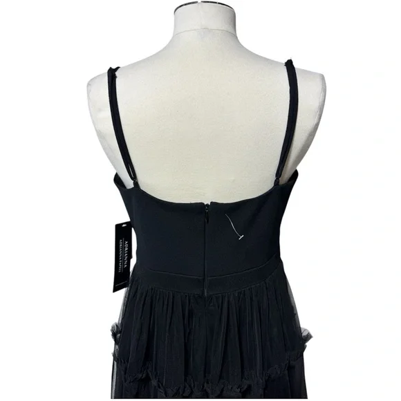 Adrianna Papell Women's Ruffle Tiered Mesh Sleeveless Gown in size 10 - Picture 7 of 11